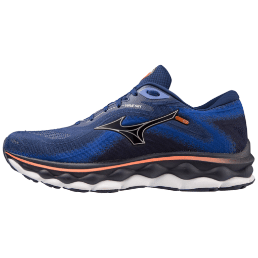 Mizuno Wave Sky 7 - Heren - Donkerblauw - Oranje - Zwart