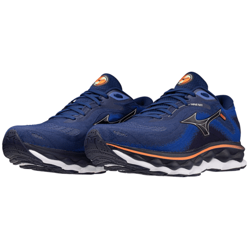 Mizuno Wave Sky 7 - Heren - Donkerblauw - Oranje - Zwart - Afbeelding 2